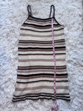 American Eagle Cream Tank with Black Trim